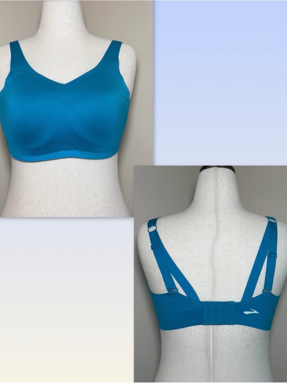 Brooks Dare Underwire Sports Bra 36DD Blue High Impact Running Workout